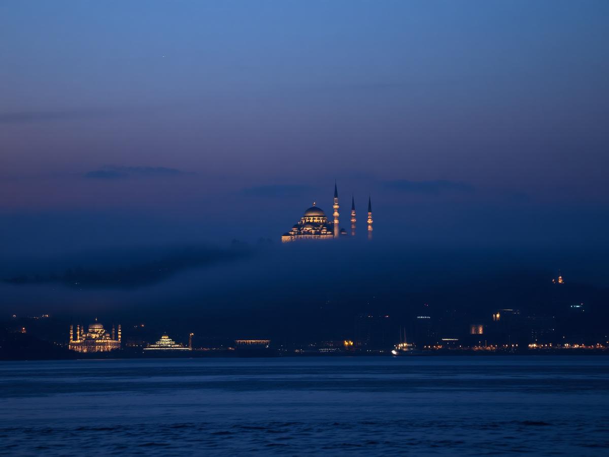 Istanbul skyline at dusk
